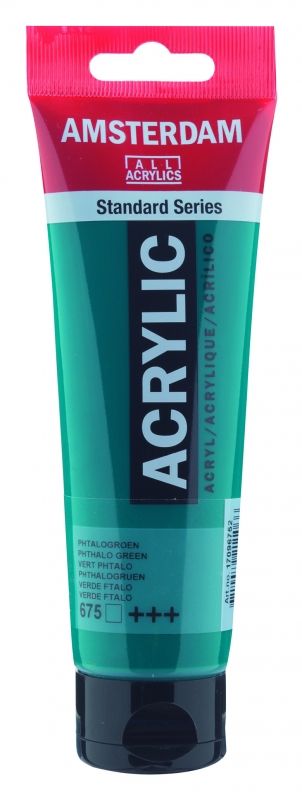 Краски акриловые "Amsterdam", 675 зелёный ФЦ, 120 мл, туба