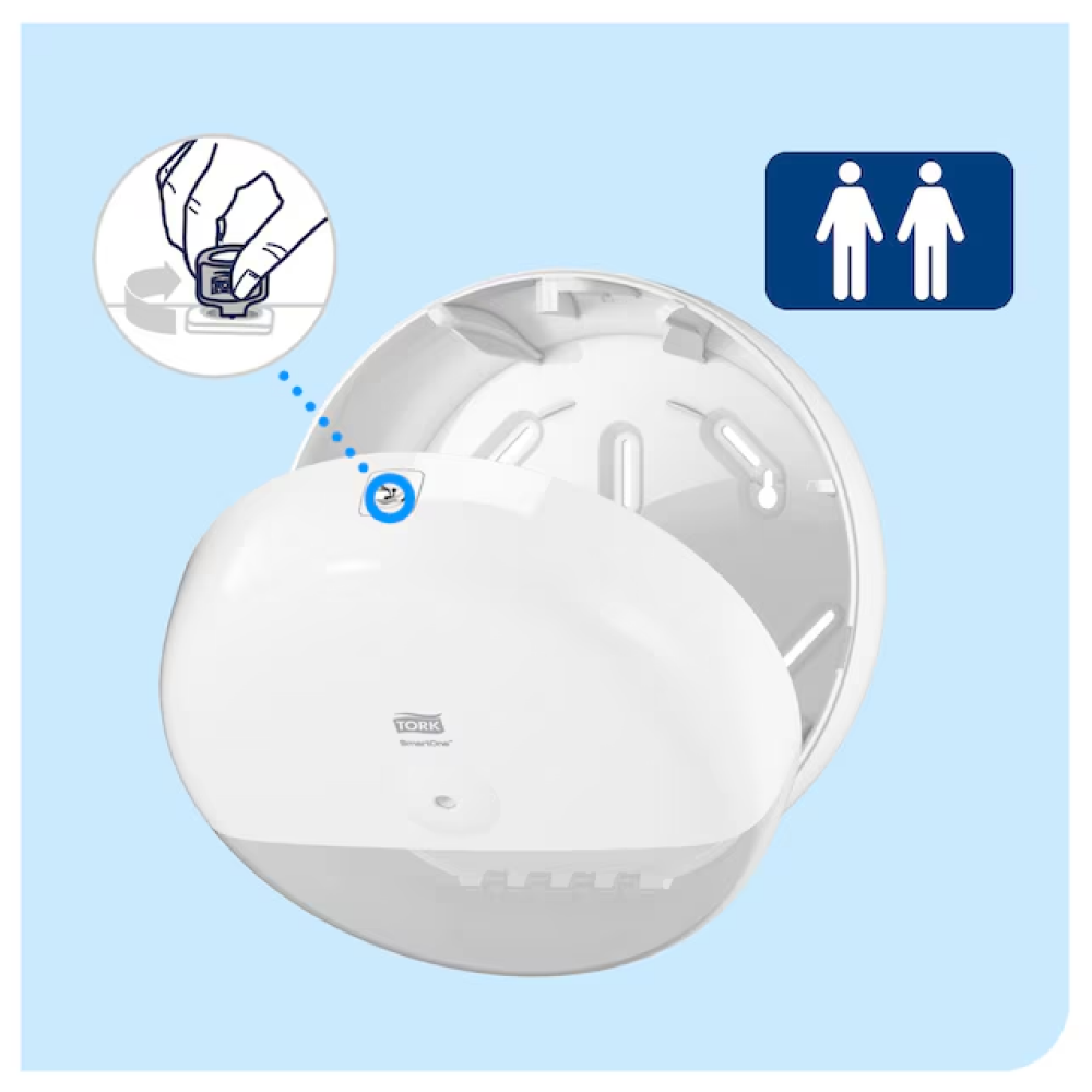 Диспенсер TORK SmartOne, для туалетной бумаги в мини рулонах, пластиковый, белый, T9 - 5