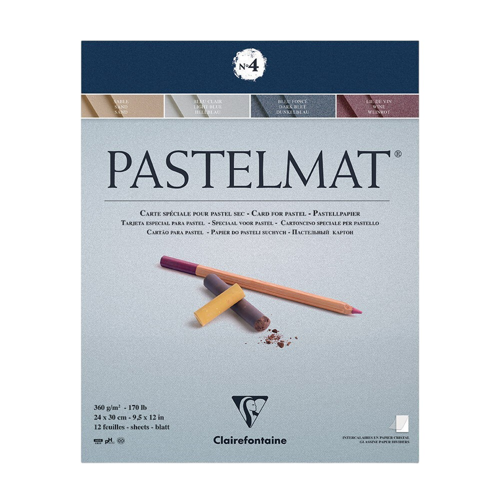 Блок бумаги "Pastelmat", 18x24 см, 360 г/м2, 12 листов, 4 цвета