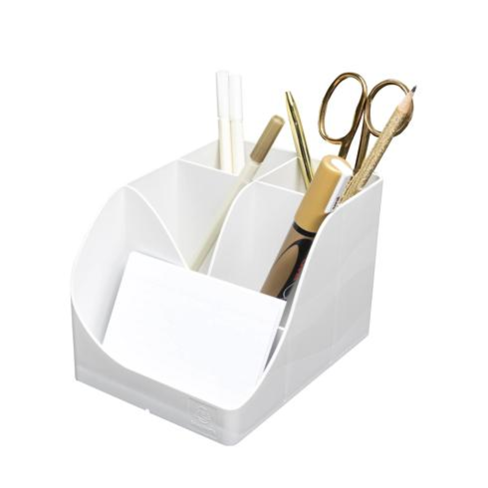 Подставка для ручек "Autentik", пластик, 5 делений, белый