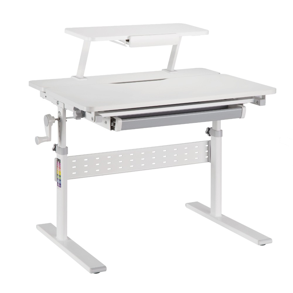 Комплект Ergosmart ученический Smart 80: стол E602 GREY, полка к столу E611 WHITE, накладка Е511