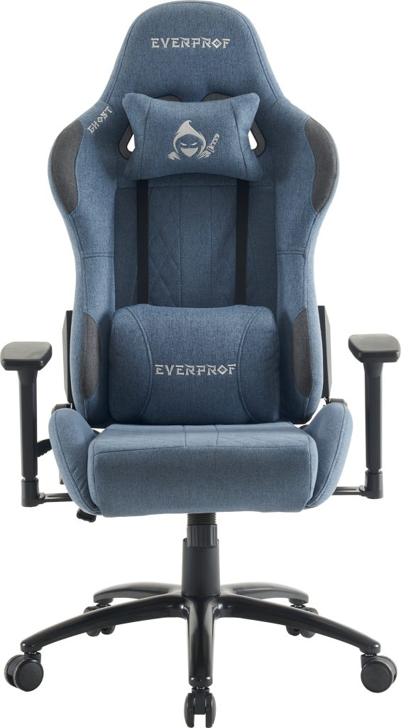 Кресло игровое EVERPROF Ghost ткань, синий, крестов. металл - 2