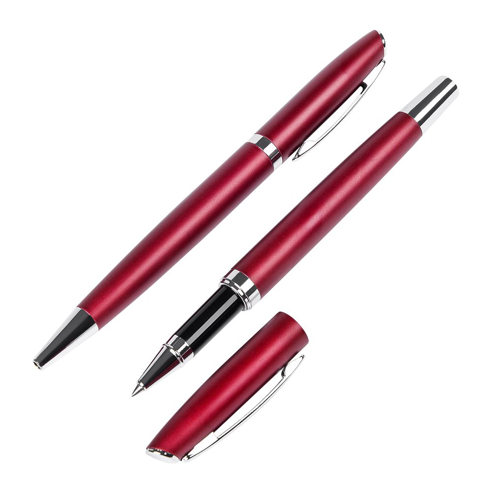 Набор ручек "Alphabet": ручка шариковая автоматическая и роллер, красный