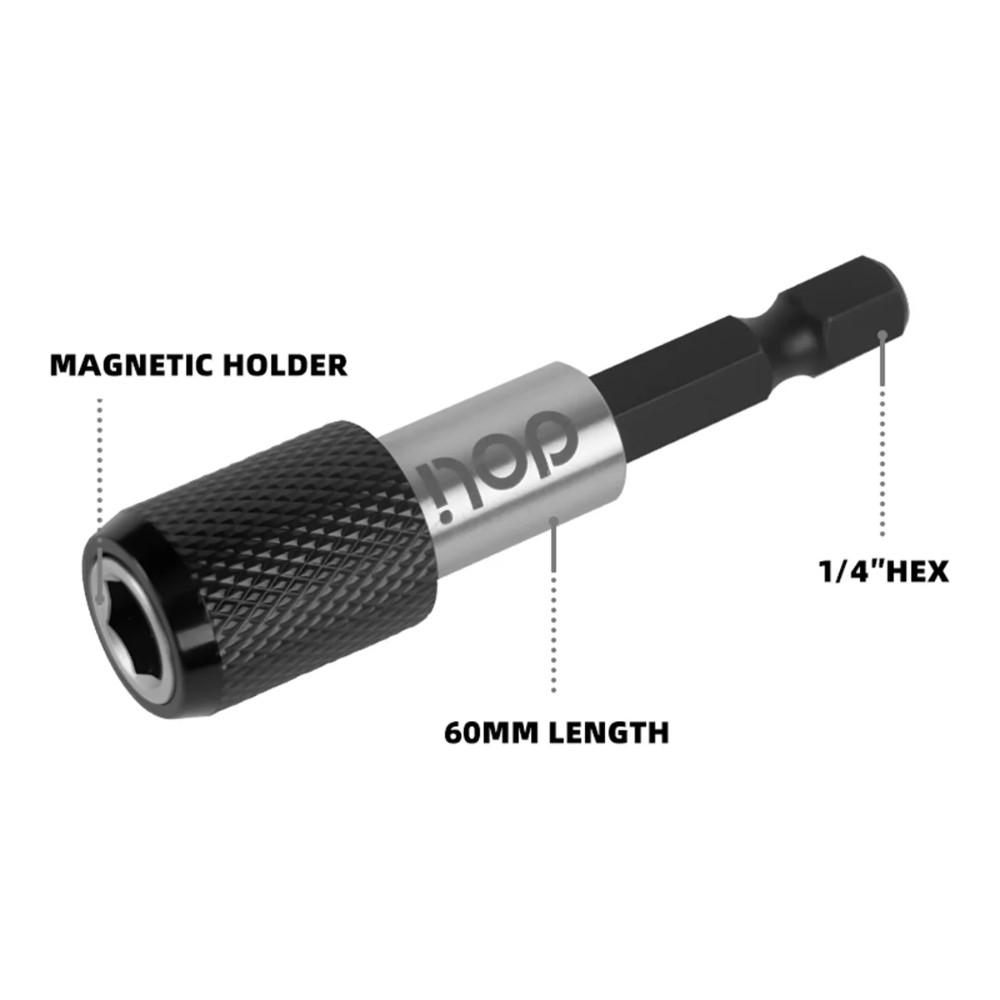 Держатель бит (насадок) Deli YS EDL107401, магнитный, набор 2 шт., 60мм, 1/4", с фиксатором - 6