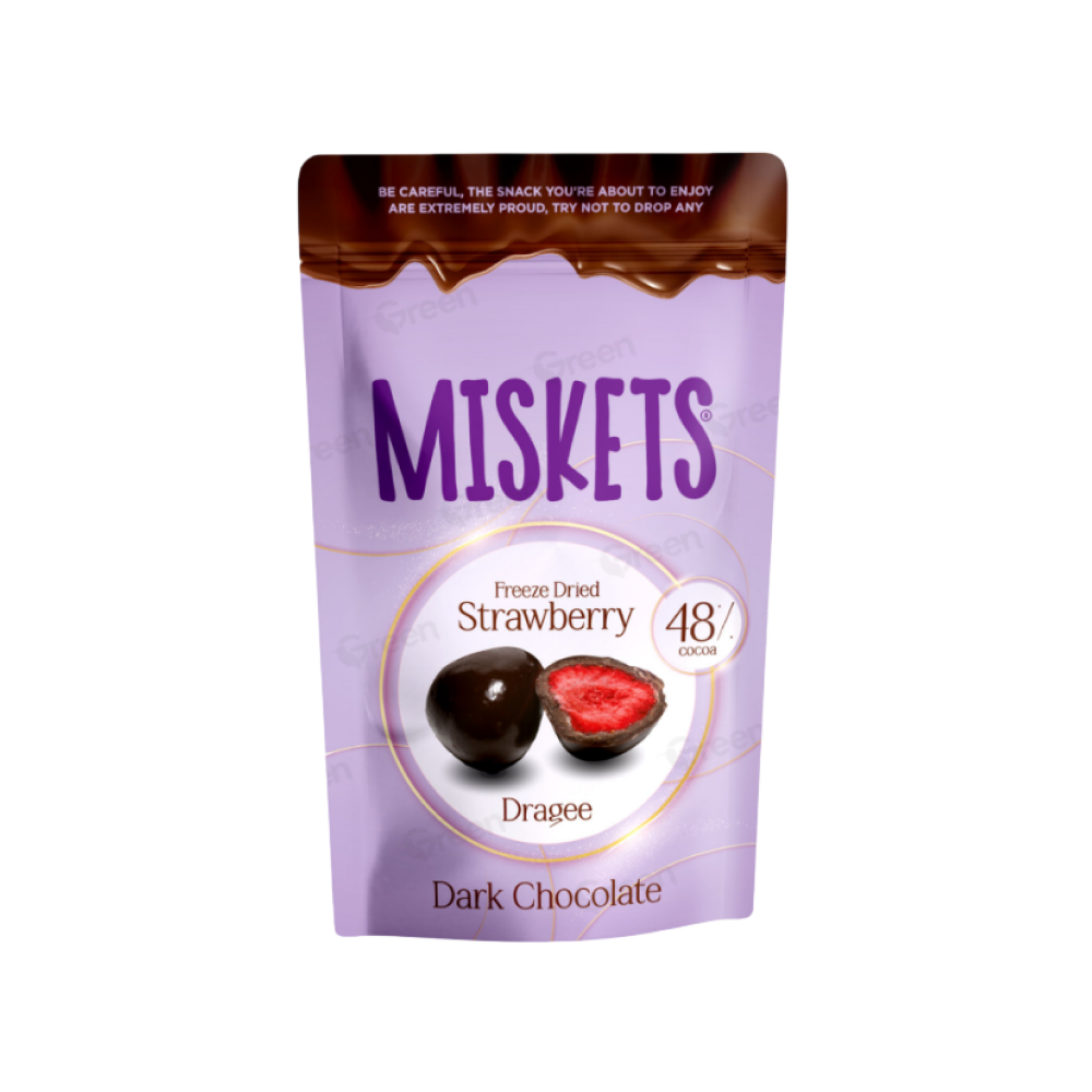 Конфеты "Miskets", 80 гр, клубника  в темном шоколаде