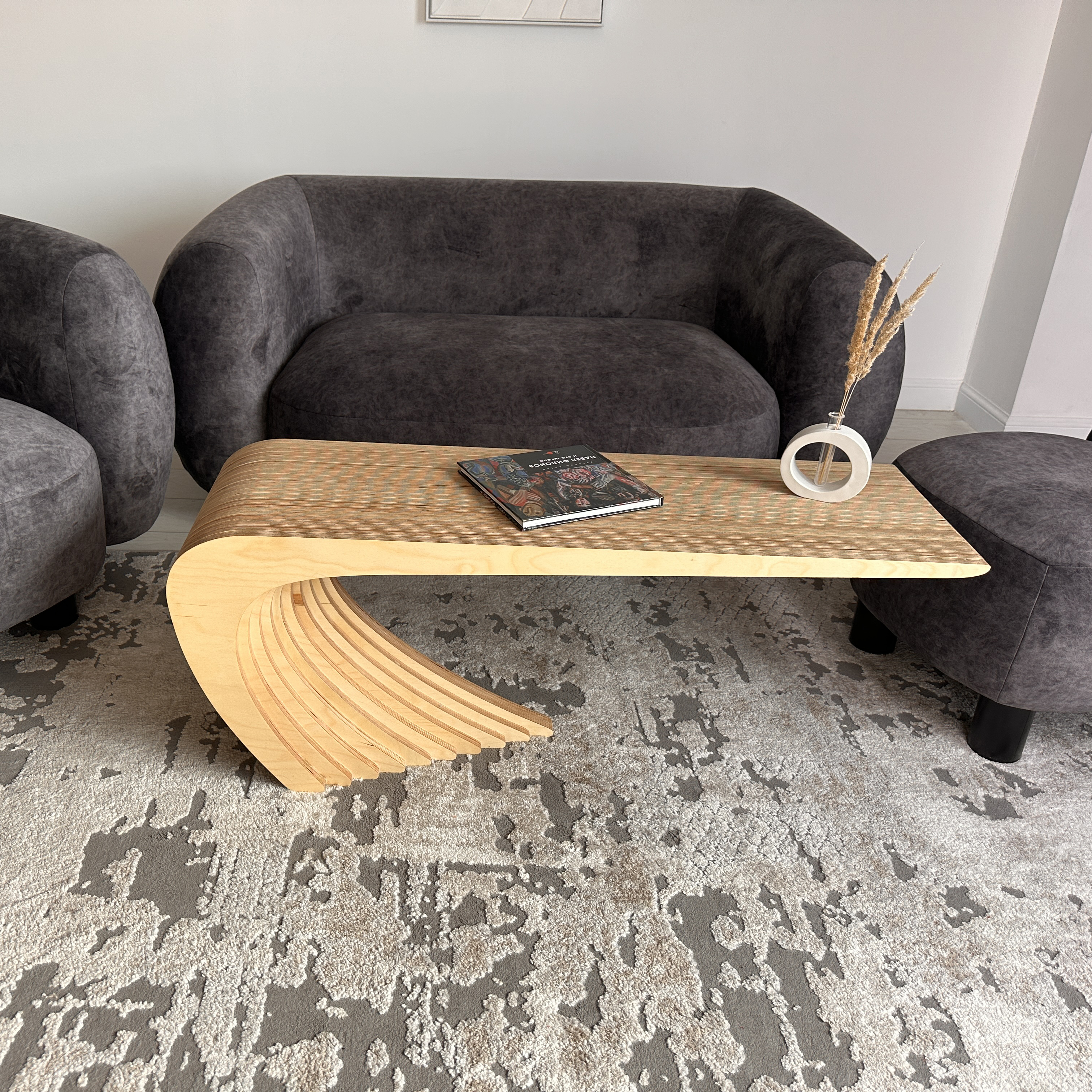 Журнальный столик Karlinwood GAP L 1170х360х470 мм, фанера натуральная