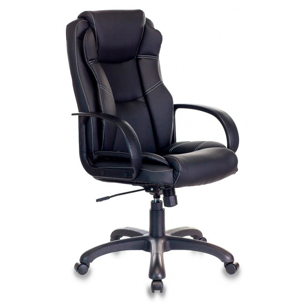 Кресло для руководителя Бюрократ "CH-839/BLACK", искусственная кожа, пластик, черный