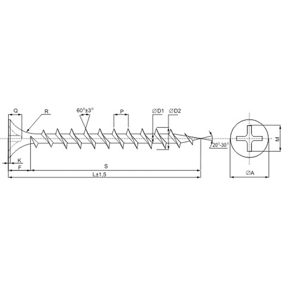 Саморез 4.8х110 мм для монтажа ГКЛ к дереву, фосфат, 250 шт. - 2