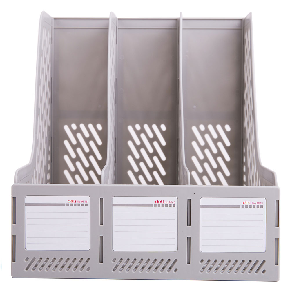Лоток для бумаги вертикальный "Deli", серый