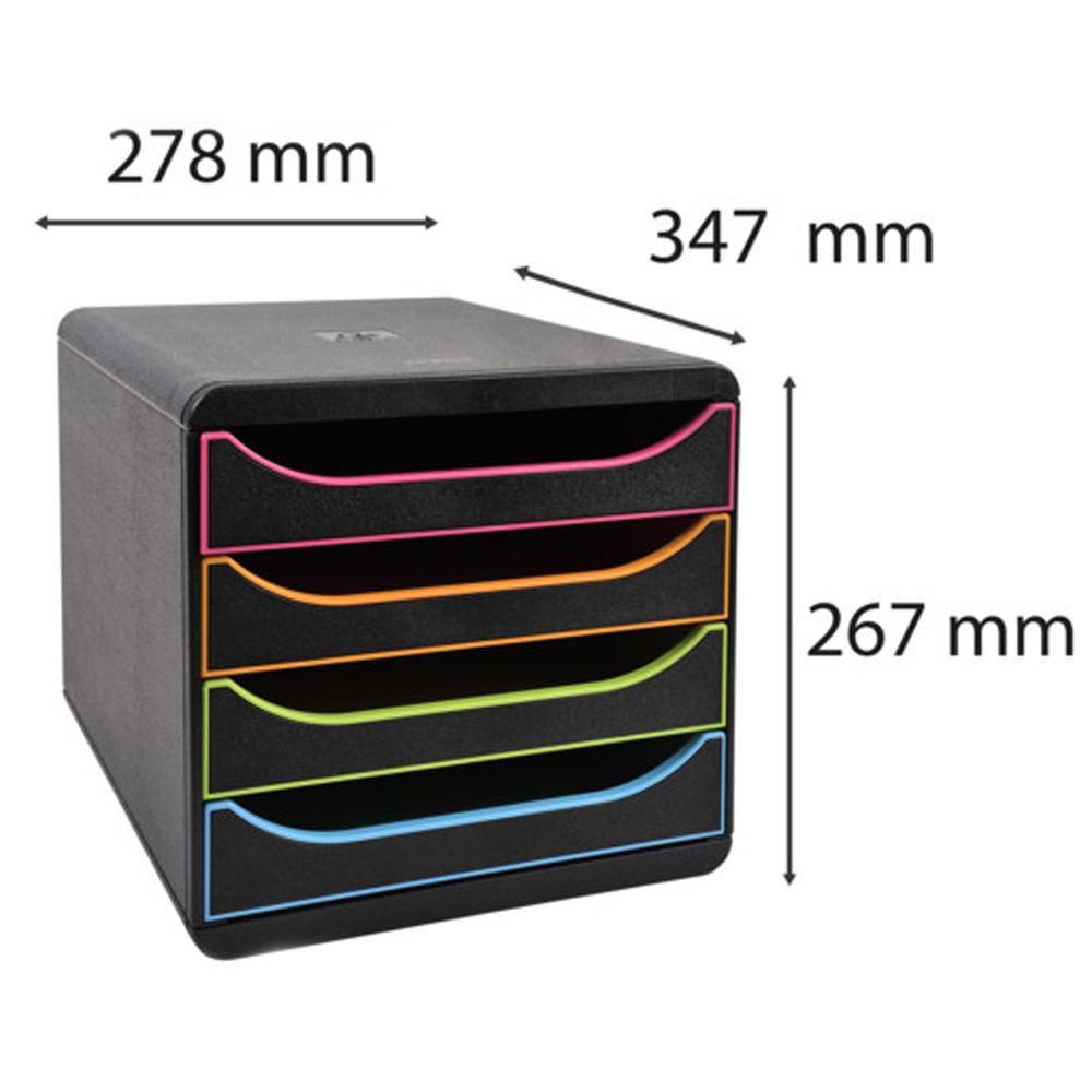 Блок из 4 лотков закрытый "BlackOffice Big Box Plus", 347x278x267 мм