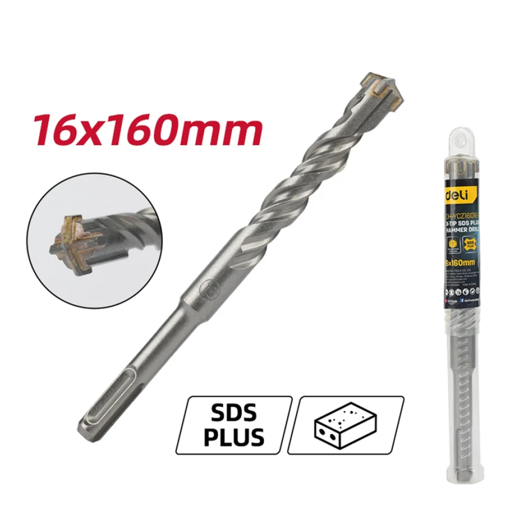 Бур по бетону Deli YS EDH-YCZ16016-E1, 16 x160 мм, X-Tip, SDS-PLUS