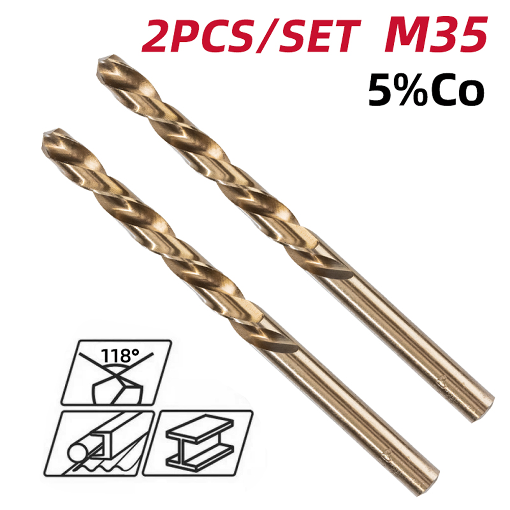 Сверло по металлу Deli RS EDH-MHZ020-E2, 2.0 мм, DIN 338, HSCo 5%, 2 шт.