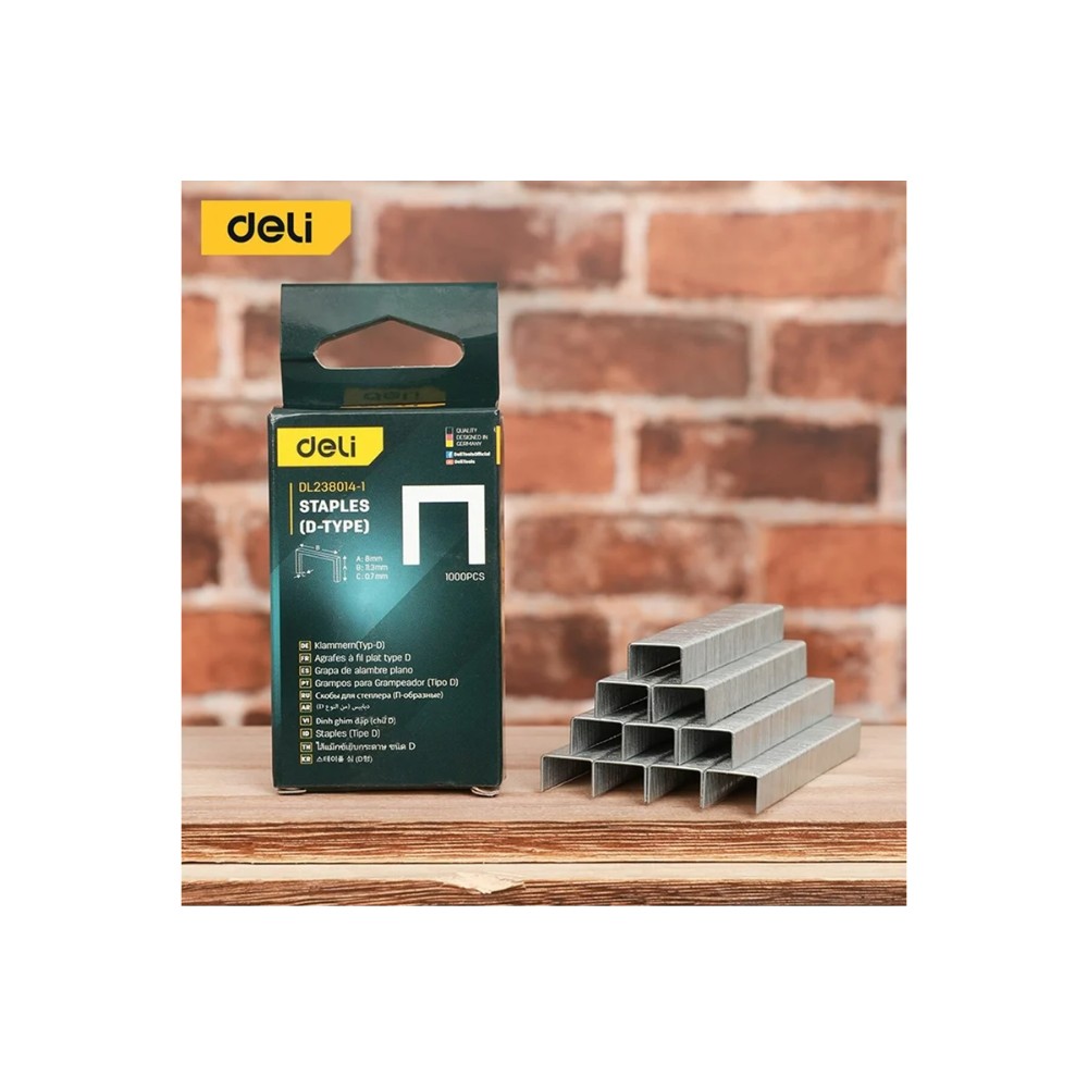 Скоба D Deli EDL238014-1, 12х11,2 мм, 1000 шт.