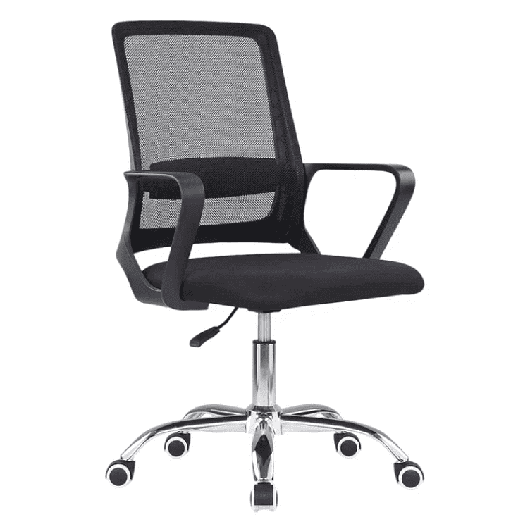 Кресло для персонала SitZone "U-0385 CH", ткань, хром, черный