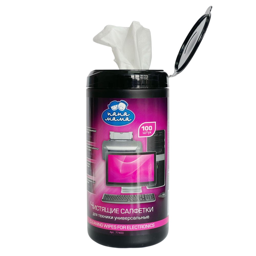 Чистящие универсальные салфетки "Zala" в тубе, 100 шт