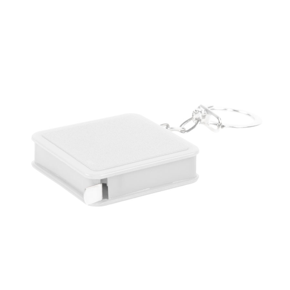 Брелок-рулетка "7305", пластик, металл, 1 м, белый