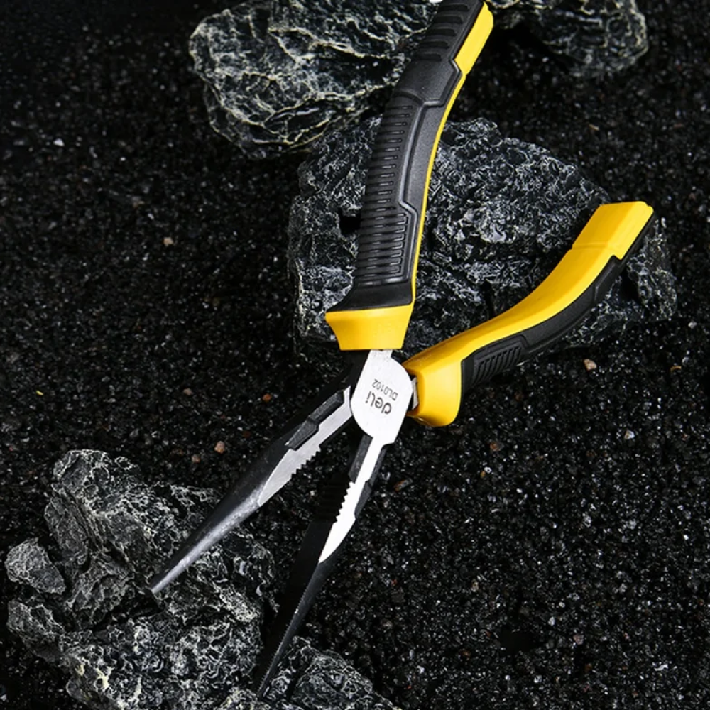 Длинногубцы Deli YS EDL0102, 200 мм, 2-х компонентные рукоятки - 4