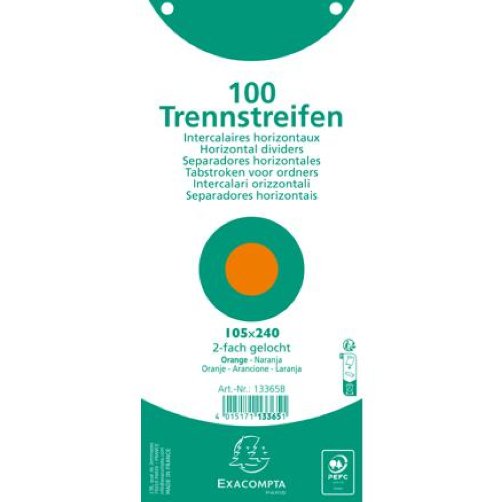 Разделитель для документов "Exacompta" картонный, оранжевый - 3