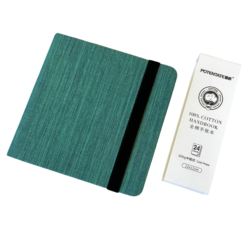 Cкетчбук для акварели "Potentate", горячий пресс, 12х12 см, 300 г/м2, 24 листа, мятный