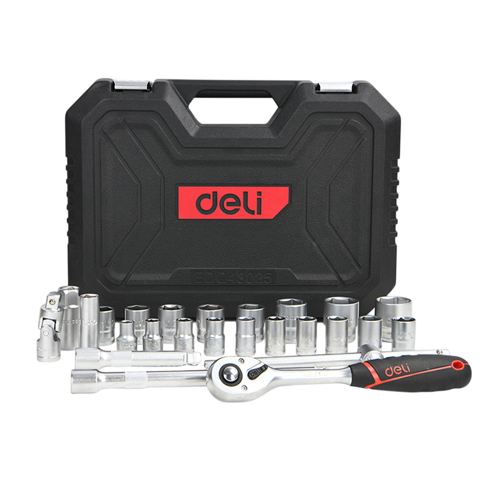 Набор инструмента 1/2" Deli RS EDQ43025, 25 шт.