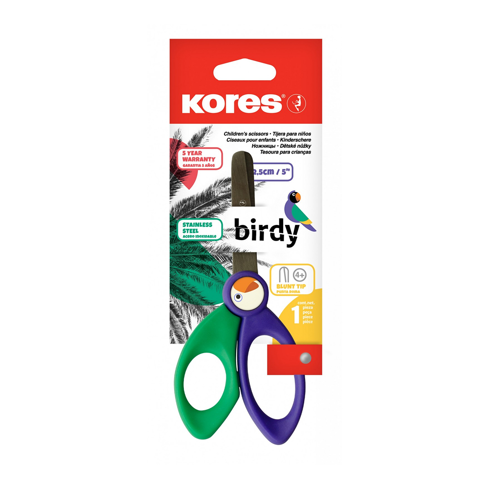 Ножницы "Birdy", 12.5 см, ассорти