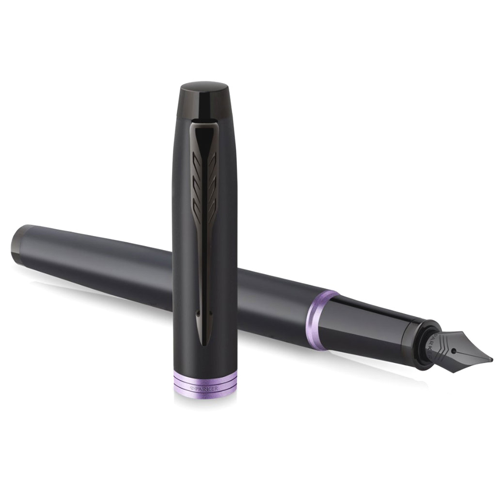 Ручка перьевая Parker "IM Vibrant Rings F315", M, черный, фиолетовый, патрон синий - 3