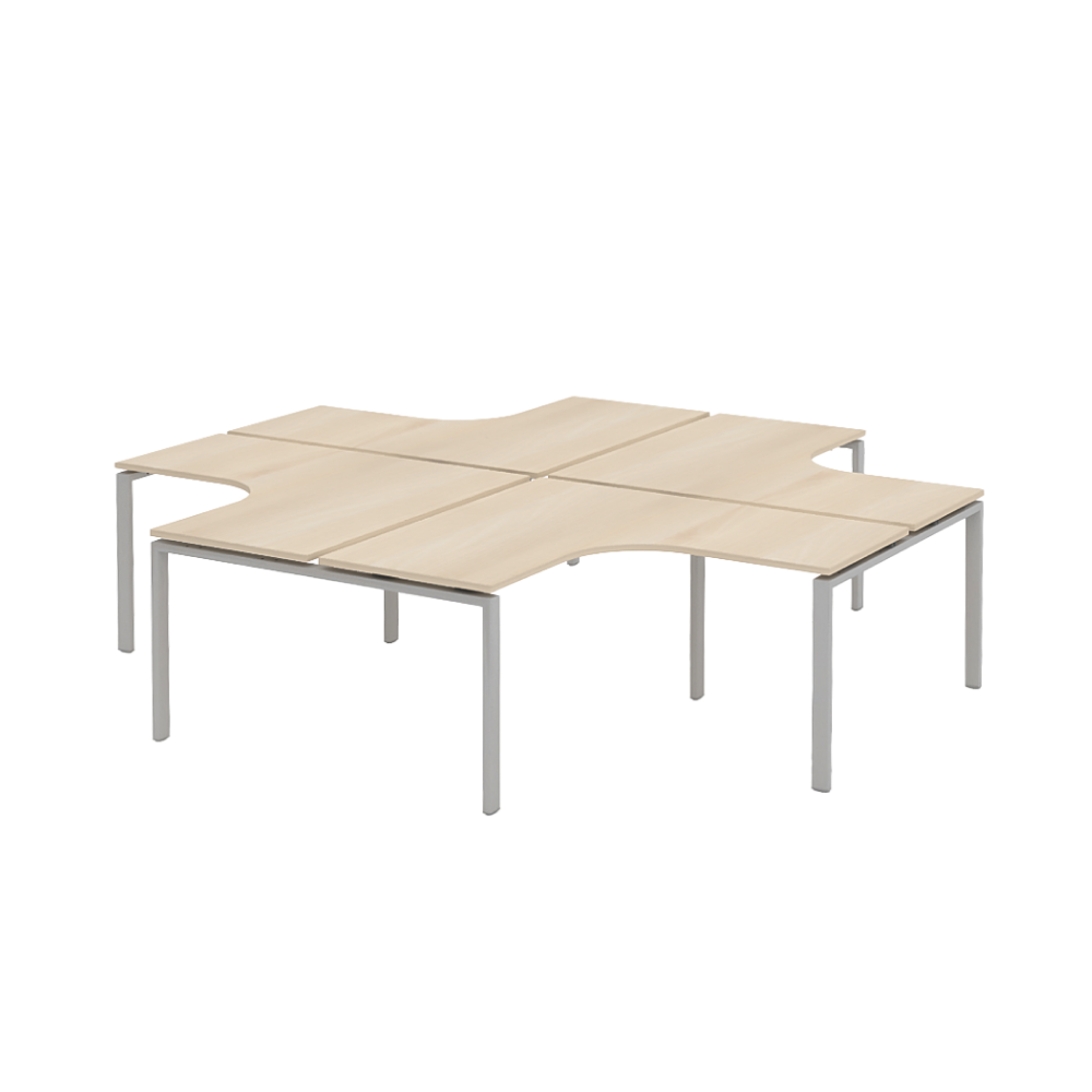 Коллекция Титан Станция рабочая на 4 рабочих места ТНУ314-4-ТР+ТНУ313К-4-22, 2800х2650х742