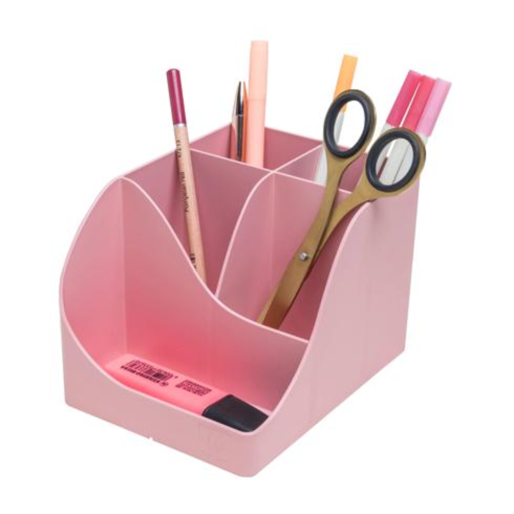 Подставка для ручек "Autentik", пластик, 5 делений, конфетно-розовый
