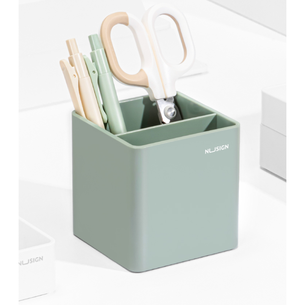 Подставка для ручек "Nusign", пластик, 2 деления, зеленый
