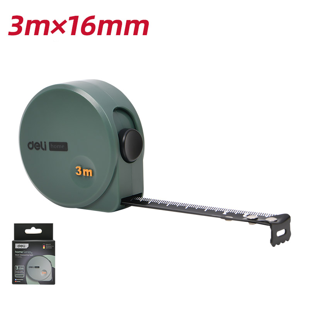 Рулетка Deli HS EHT8316L, 3 м х 16 мм, Soft Touch, зеленый - 5