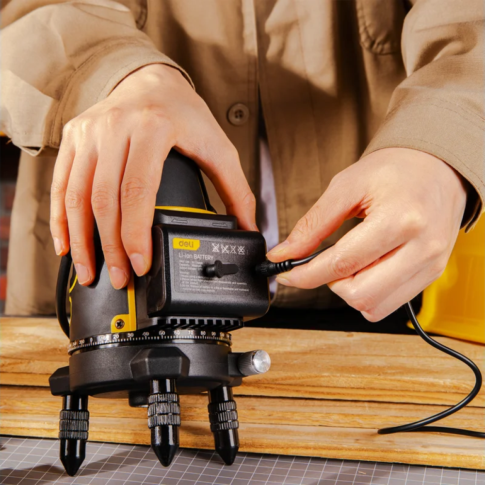 Уровень Deli YS EDL332303, лазерный, 3 линии, зеленый луч - 6