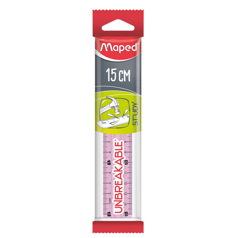 Линейка Maped "Unbreakable", 15 см, ассорти