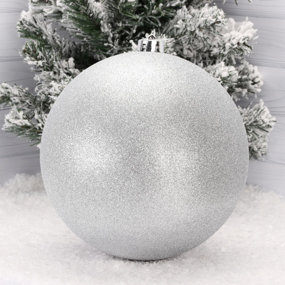  Шар елочный "Блеск", 20 см, пластик, серебро