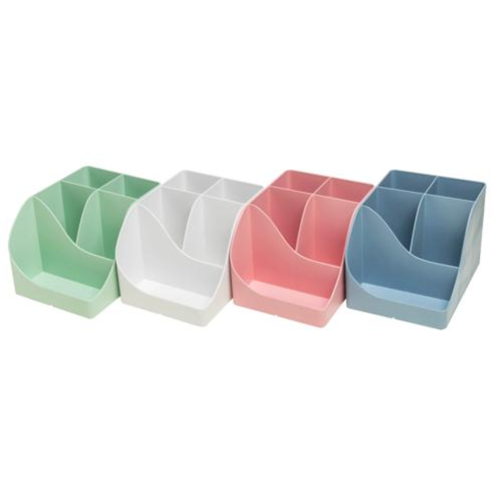 Подставка для ручек "Autentik", пластик, 5 делений, сине-серый - 7