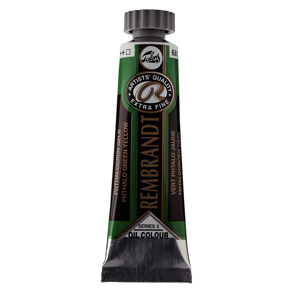 Краски масляные "Rembrandt", 681 зелено-желтый ФЦ, 15 мл, туба