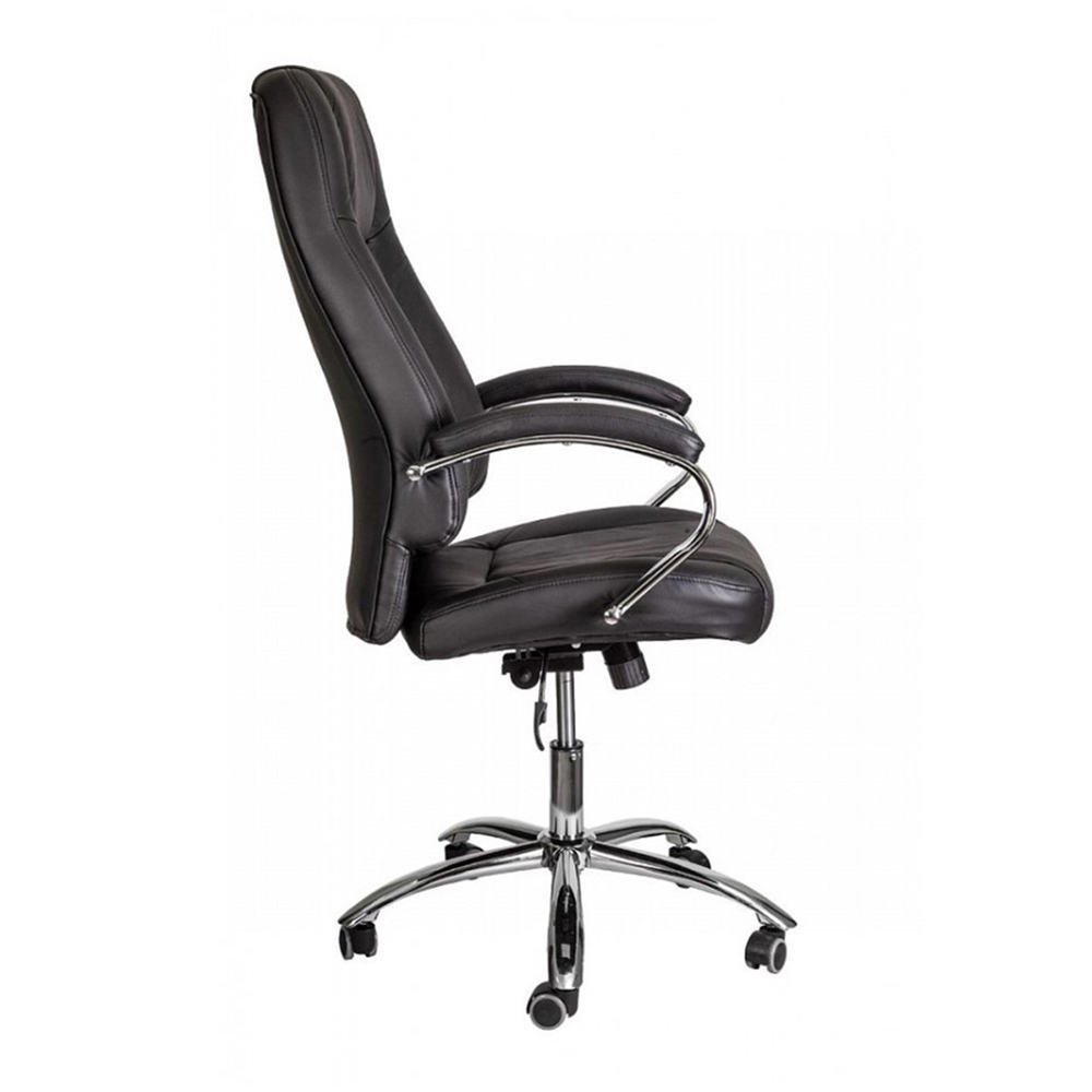 Кресло для руководителя "KING A" поворотное, хром, натуральная кожа, черный - 3
