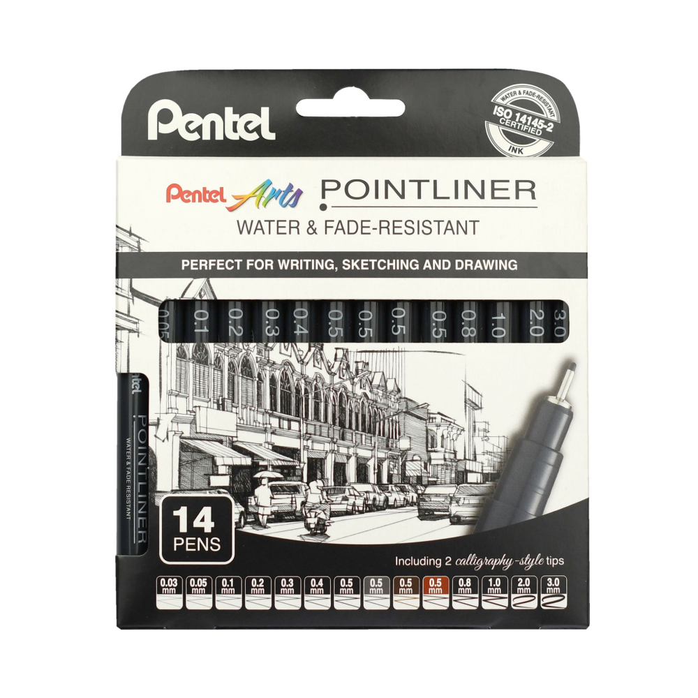 Набор ручек капиллярных "Pointliner", 14 шт