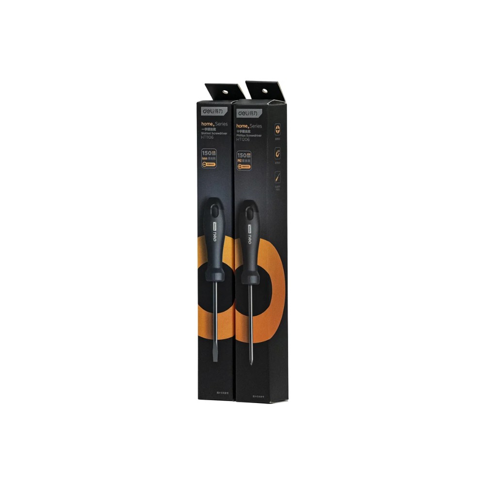 Отвертка Deli HS EHT1106, SL6х150 мм, Soft Touch, черный - 10