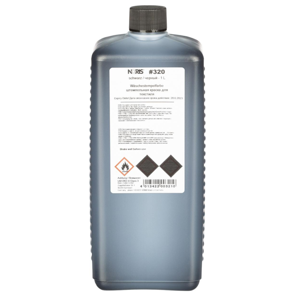 Краска штемпельная для тканей "Noris 320", 1 л, черный