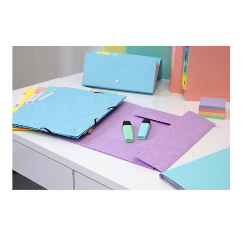 Папка на резинках "Aquarel", А4, 15 мм, картон, фиолетовый - 5