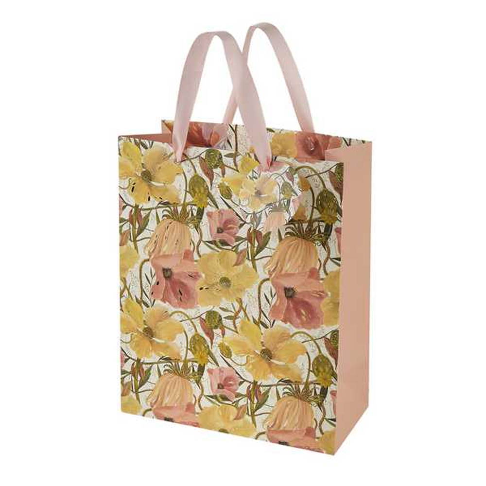 Пакет бумажный подарочный "Flora. Цветочная страсть", 26x32,4x13 см, розовый