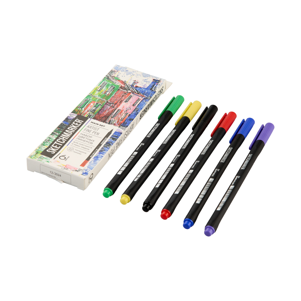Ручка капиллярная "Sketchmarker Artist fine pen Main", 6 шт