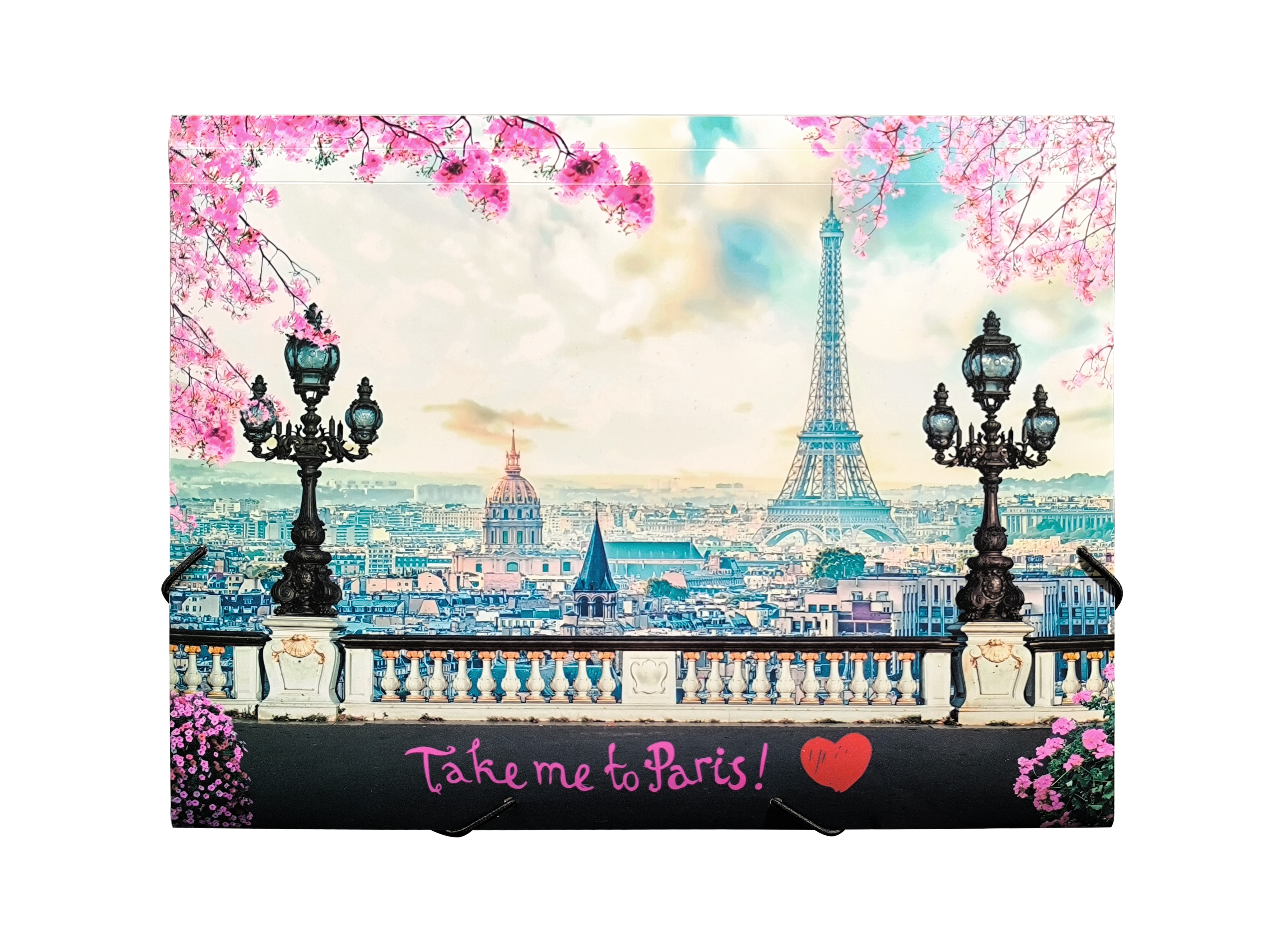 Папка на резинках "Take me to Paris", пластик, 15 мм
