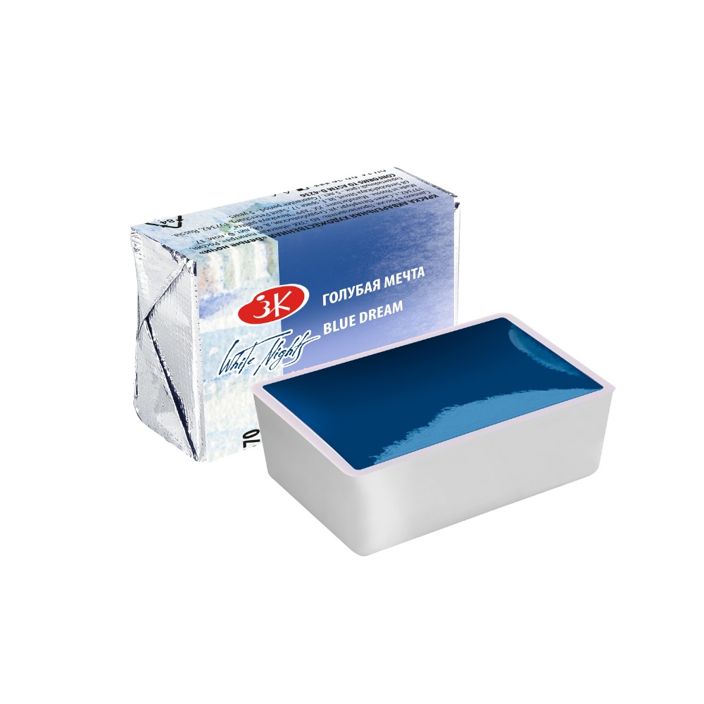 Краски акварельные "Белые ночи", 570 голубая мечта, кювета
