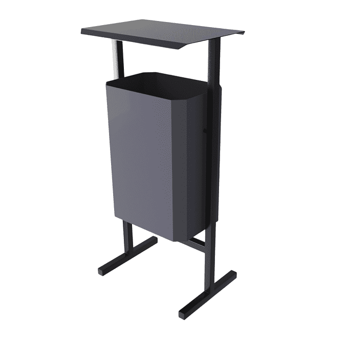 Урна уличная для мусора СТАНДАРТ, 35 л, металл, серый