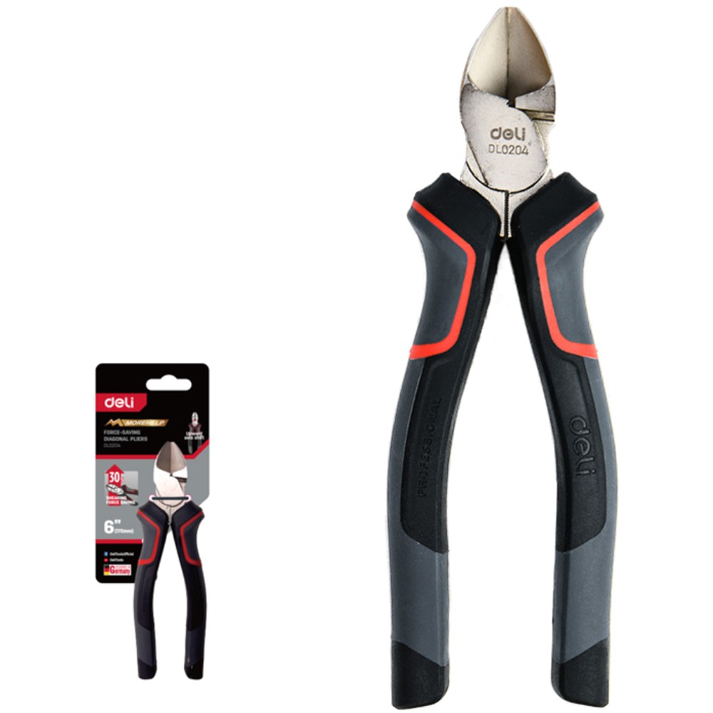 Бокорезы "Deli" 160 мм, усиленные, черный