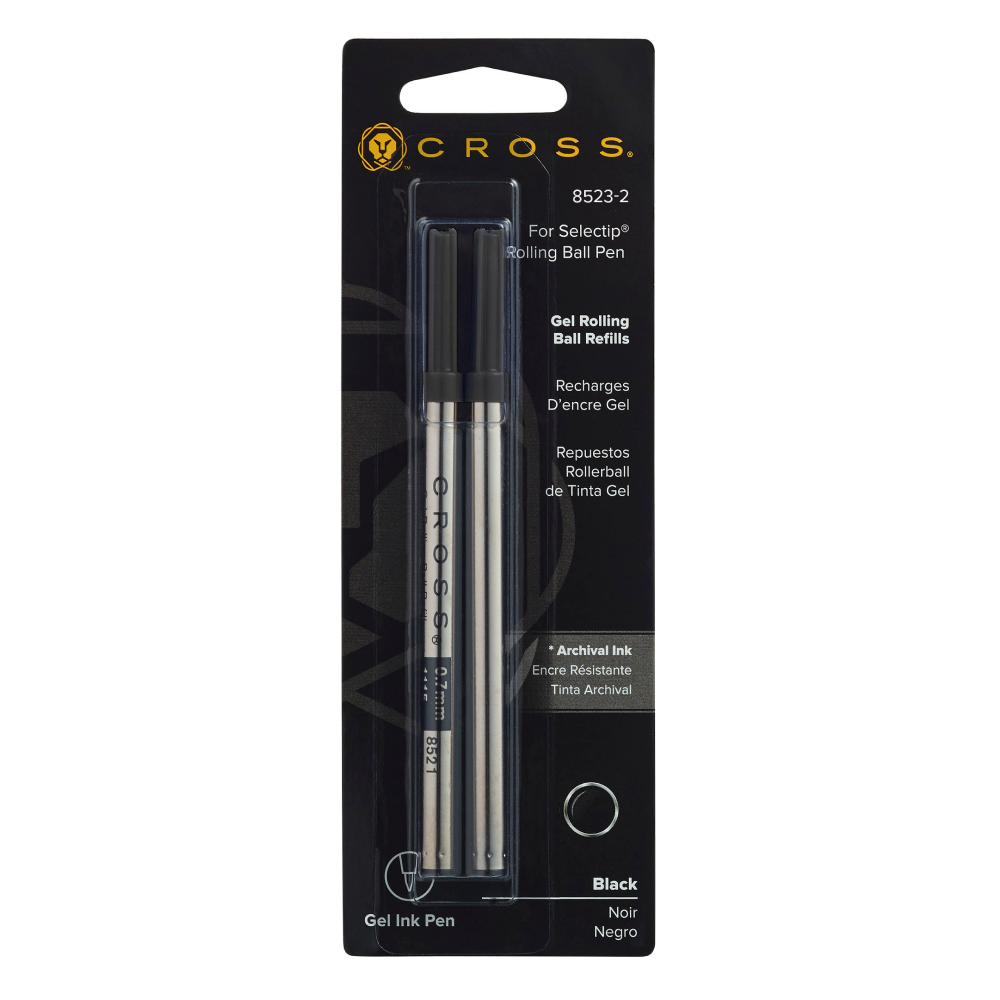 Стержень-роллер "Cross", M, 110 мм, черный, 2 шт.