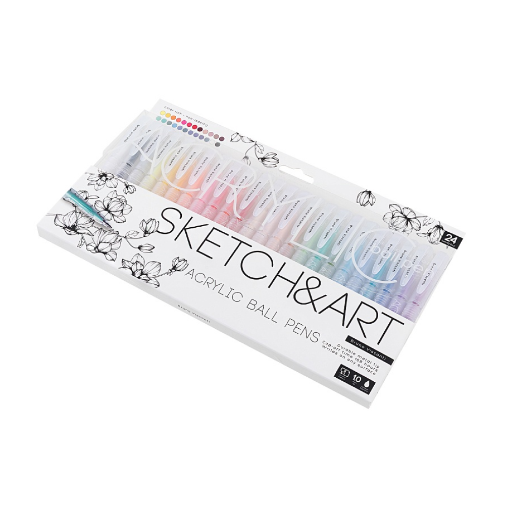 Набор ручек акриловых "Sketch&Art", 1 мм, 24 шт, ассорти - 2