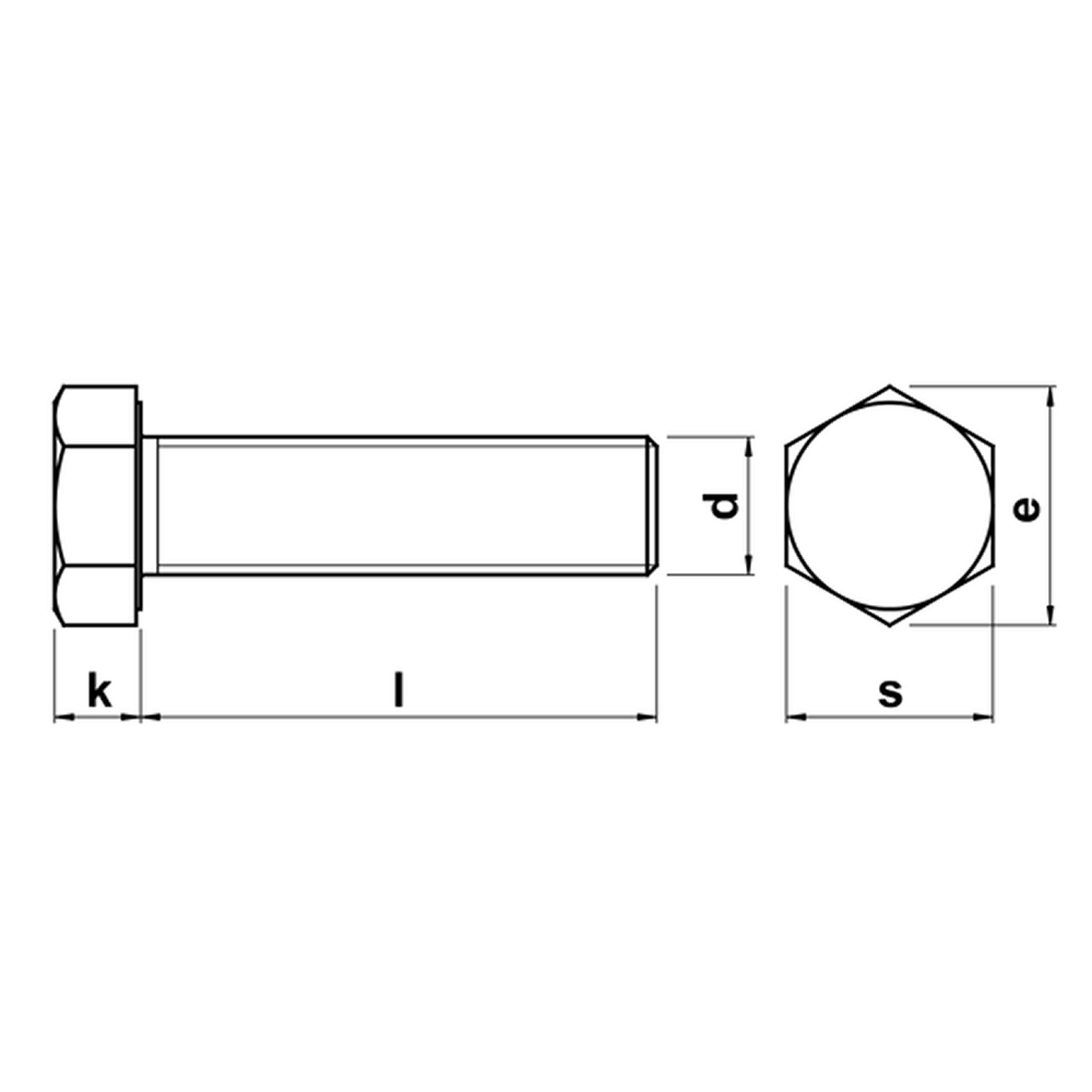 Болт шестигранный М6х20 мм, DIN 933/ГОСТ 7798-70, цинк, 1 кг