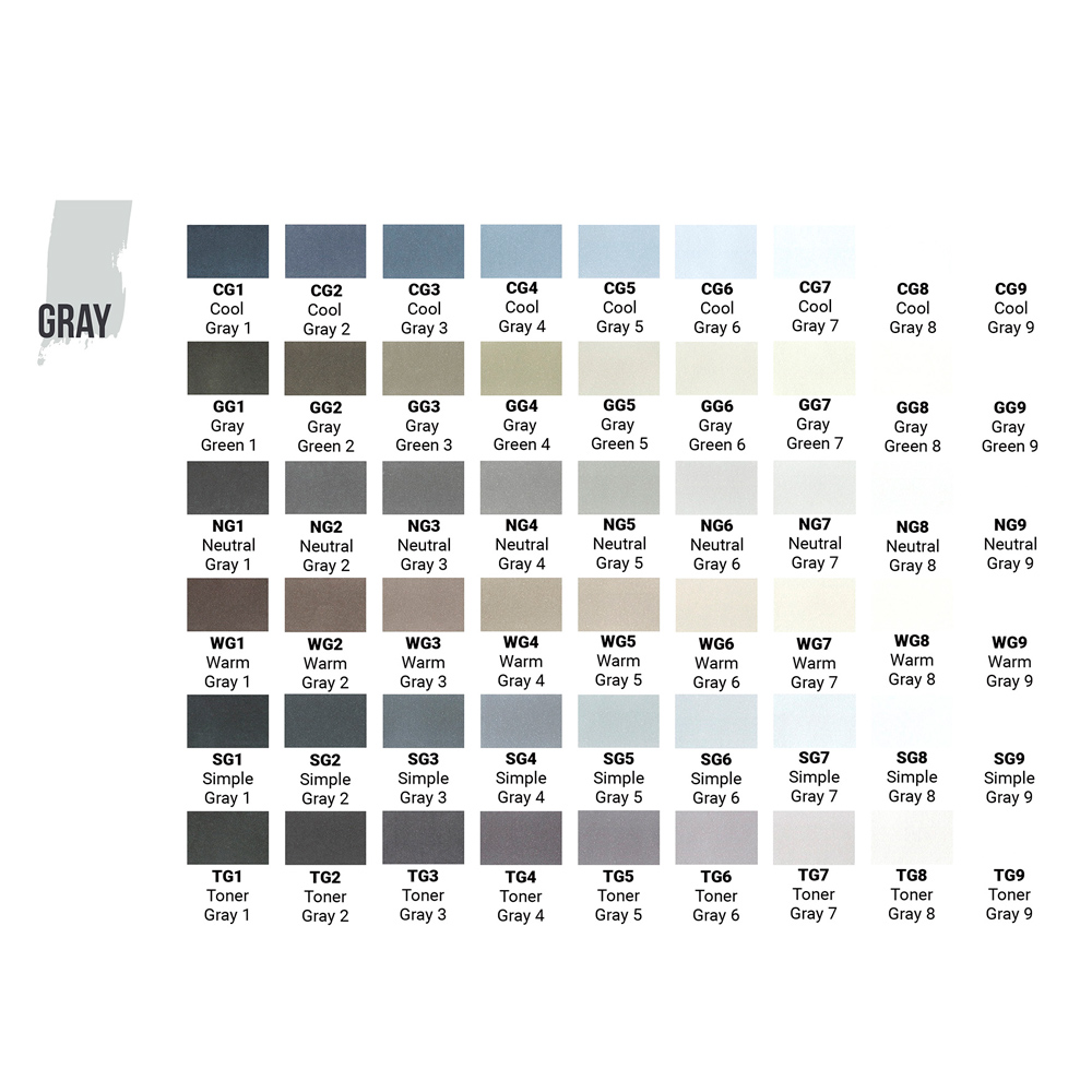 Маркер перманентный двусторонний "Sketchmarker Brush", GG3 серо-зеленый 3 - 2